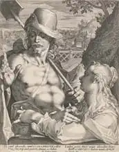 Sadeler, Aegidius: Christ appears as a gardener to Mary Magdalene