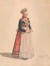 Tidemand, Adolph: Ingeborg Andresdatter Gulsvik as Bride