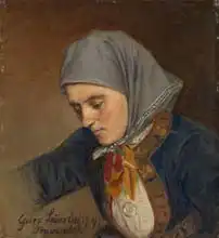 Tidemand, Adolph: Portrait of Guro Sivertsdatter Travendal