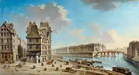 Raguenet, Jean-Baptiste: La Grève, Ile Saint-Louis and the Pont Rouge, seen from Place de la Grève