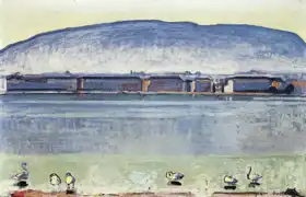 Hodler, Ferdinand: Lake Geneva and six swans