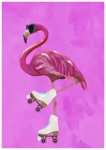 Manovski, Sarah: Pink Flamingo Roller Skating