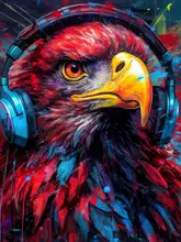 Jaszke, Justyna: Eagle With Headphones animal