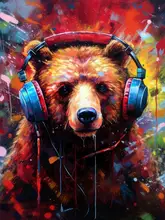 Jaszke, Justyna: Bear With Headphones animal