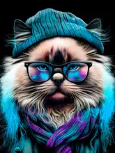 Jaszke, Justyna: Hipster cat animal art