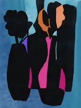 Dean, Little: Still life Vases silhouette in hot pink
