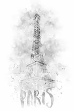Viola, Melanie: Monochrome Art PARIS Eiffel Tower | watercolor
