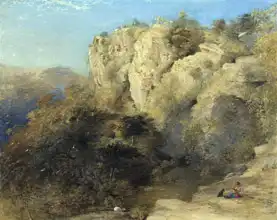 Palmer, Samuel: Rocky landscape in Wales