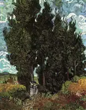 Gogh, Vincent van: Cypresses and Two Women