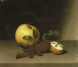 Peale, Raphaelle: Still life with apple and cake