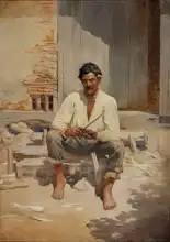 Almeida Júnior, José: Caipira cut tobacco