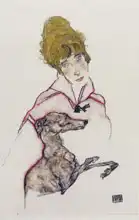 Schiele, Egon: Edith Schiele and Hound