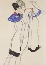 Schiele, Egon: Woman in bathrobe