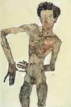 Schiele, Egon: Self-portrait with a grin