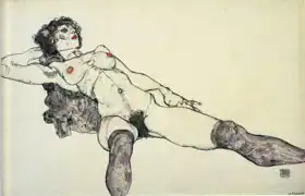 Schiele, Egon: Reclining nude