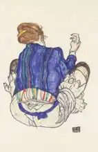 Schiele, Egon: Sitting woman from behind