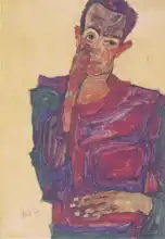 Schiele, Egon: Self-portrait the downloaded cap