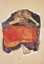 Schiele, Egon: Sitting girl with head bowed