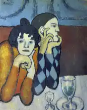 Picasso, Pablo: Harlequin and companion