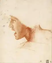 Vinci, Leonardo: Studio portrait head warrior at the Battle of Anghiari