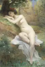 Tanoux, Adrien-Henri: Female nude in the woods