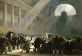 Fragonard, Alexandre E.: Mirabeau corresponds Dreux Breze, the National Assembly at a meeting on June 23, 1789