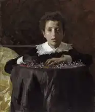 Mancini, Antonio: Young boy with toy soldiers
