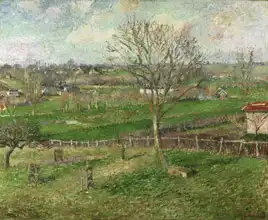 Pissarro, Camille: Fields and walnut winter, Eragny