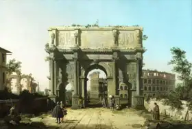 Canaletto, Giovanni: Triumphal Arch of Constantine and Colosseum
