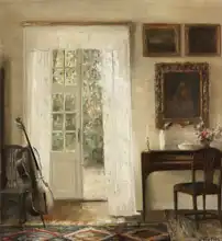 Holsöe, Carl: Interior with cello