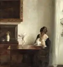 Holsöe, Carl: The interior of a woman and her child