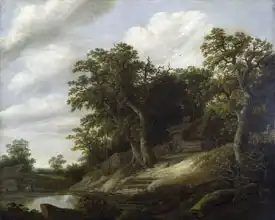 Decker, Cornelis: Cottage among the trees on the bank of the creek