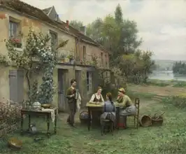 Knight, Daniel Ridgway: Coffee in the garden