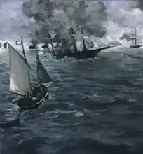 Manet, Edouard: Encounters Kearsarge and Alabama at the Battle of Cherbourg