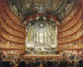 Panini, Giovanni Paolo: Concerto for Cardinal de la Rochefoucauld Argentina Theater in Rome