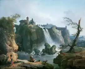 Robert, Hubert: Waterfall in Tivoli