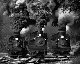Gordon, Chuck: Train Race in BW