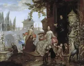 Kessel, Jan van, the younger: Family in the garden