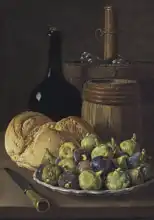 Meléndez, Luis: Still life with figs and bread