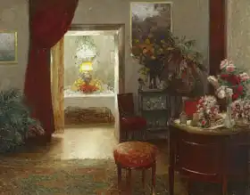 Wisinger-Florian, Olga: The interior with views of the festive table