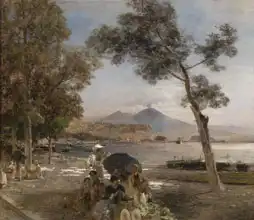 Achenbach, Oswald: Evening in the Bay of Naples