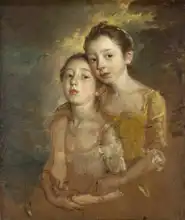Gainsborough, Thomas: Daughters of the painter with a cat