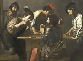 Boulogne, Valentin de: Soldiers playing cards and dice