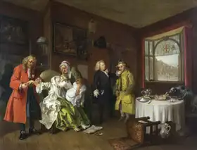 Hogarth, William: Marriage a la Mode No. 6 - Women poison death