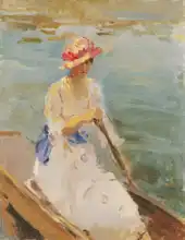 Israels, Isaac: Young woman paddling on the Thames