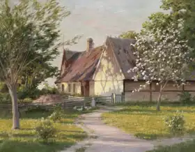 Krouthén, Johan: Farm with flowering trees