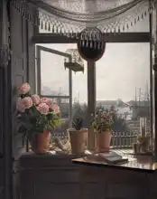Rørbye, Martinus: The view from the window of the artist