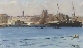 Zonaro, Fausto: Italian ships in the harbor