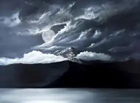 Unknown: Moon over Lake Tahoe