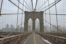Unknown: Brooklyn Bridge in winter, New York City